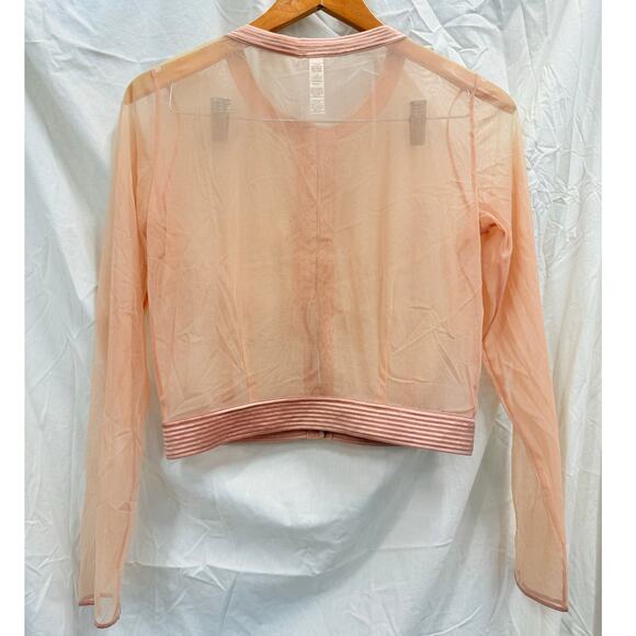 La Perla NEW Tulle Nervures Sheer Button Up Jacket EU 40 US Small Pastel Pink - Picture 2 of 7